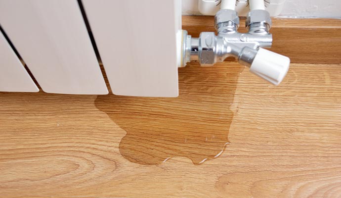 plumbing water leak wood floor damage